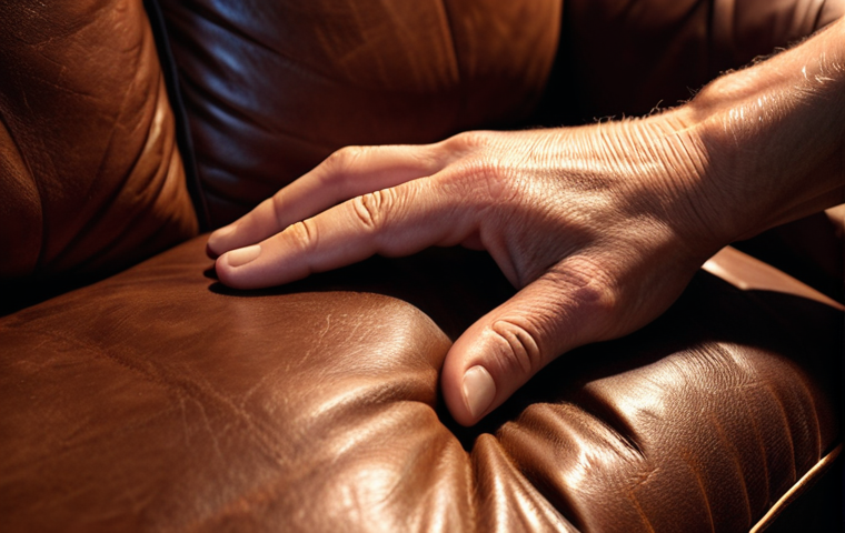 Tactile Experience**

A close-up shot of hands gently touching a luxuriously soft leather sofa. Focus on the textures: the smooth, supple leather contrasting with the slight wrinkles and imperfections. Warm, inviting lighting. Maybe a hint of a 3D printed object with unique texture nearby.

**