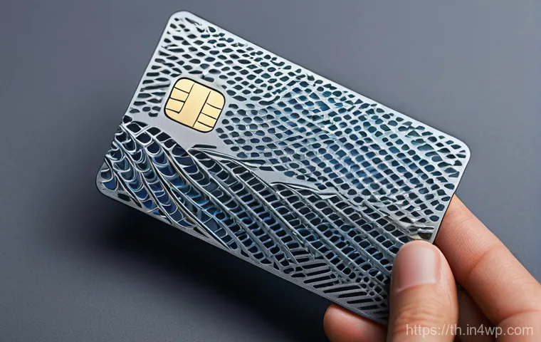 물성매력 디자인의 세계적 사례 - **Prompt 1: Modern Credit Card Materiality**
    A close-up shot of a hand elegantly holding a uniqu...